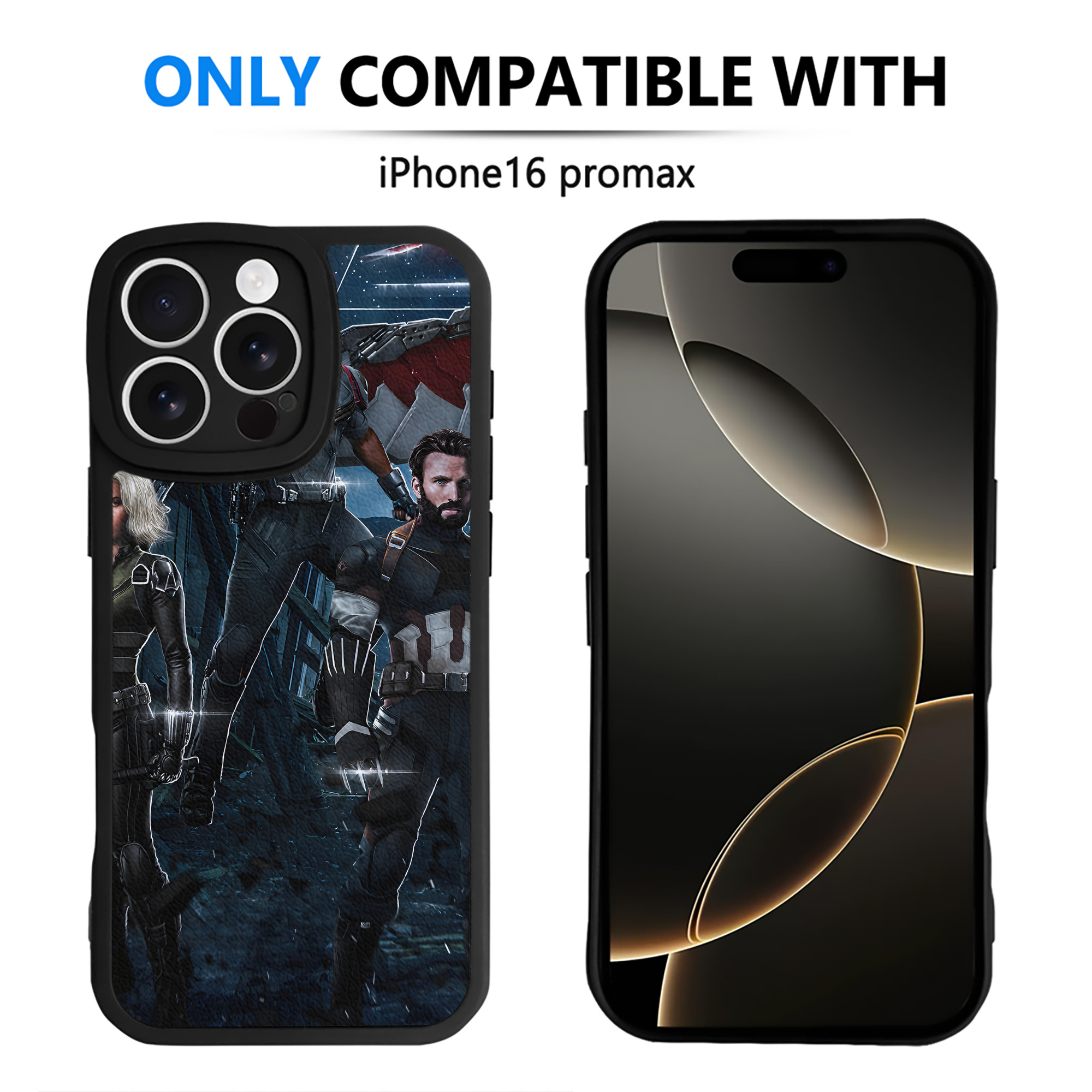 （画像用） アベンジャーズ The Avengers 【iPhone 16シリーズ対応】シリコンスマホケース（レザー調） 材質：シリコン